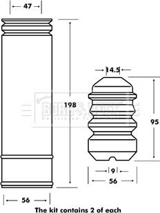 Borg & Beck BPK7017 - Пылезащитный комплект, амортизатор autosila-amz.com