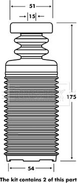 Borg & Beck BPK7039 - Пылезащитный комплект, амортизатор autosila-amz.com