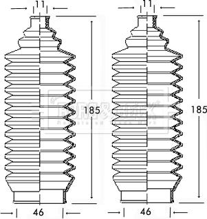 Borg & Beck BSG3122 - Комплект пыльника, рулевое управление autosila-amz.com