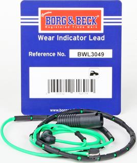 Borg & Beck BWL3049 - Сигнализатор, износ тормозных колодок autosila-amz.com