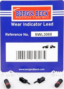 Borg & Beck BWL3068 - Сигнализатор, износ тормозных колодок autosila-amz.com