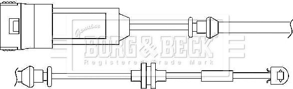 Borg & Beck BWL3016 - Сигнализатор, износ тормозных колодок autosila-amz.com