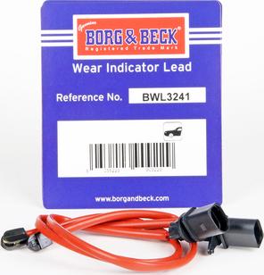 Borg & Beck BWL3241 - Сигнализатор, износ тормозных колодок autosila-amz.com