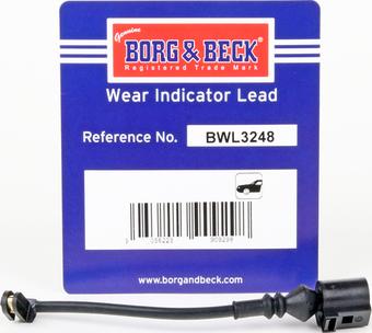 Borg & Beck BWL3248 - Сигнализатор, износ тормозных колодок autosila-amz.com