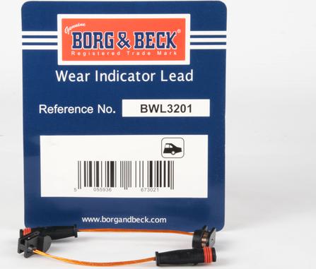 Borg & Beck BWL3201 - Сигнализатор, износ тормозных колодок autosila-amz.com