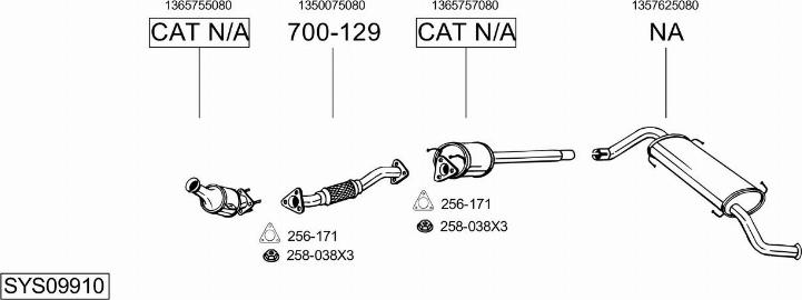 Bosal SYS09910 - Система выпуска ОГ autosila-amz.com