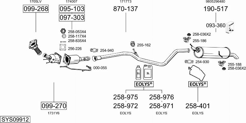 Bosal SYS09912 - Система выпуска ОГ autosila-amz.com