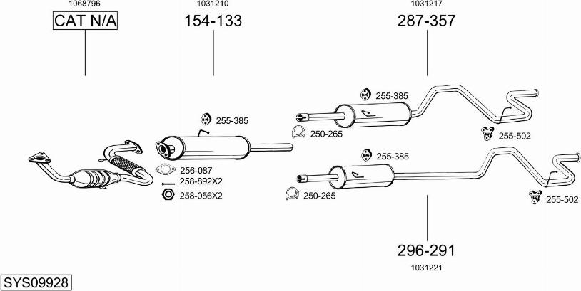 Bosal SYS09928 - Система выпуска ОГ autosila-amz.com