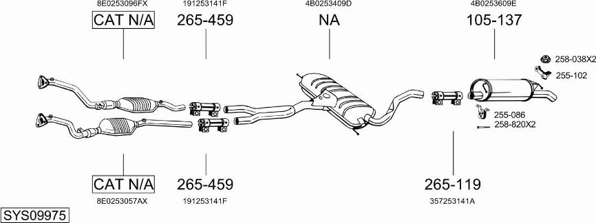 Bosal SYS09975 - Система выпуска ОГ autosila-amz.com