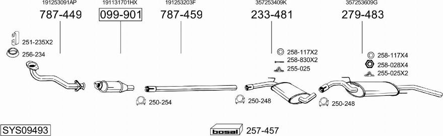 Bosal SYS09493 - Система выпуска ОГ autosila-amz.com