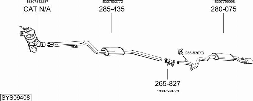 Bosal SYS09408 - Система выпуска ОГ autosila-amz.com