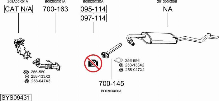 Bosal SYS09431 - Система выпуска ОГ autosila-amz.com