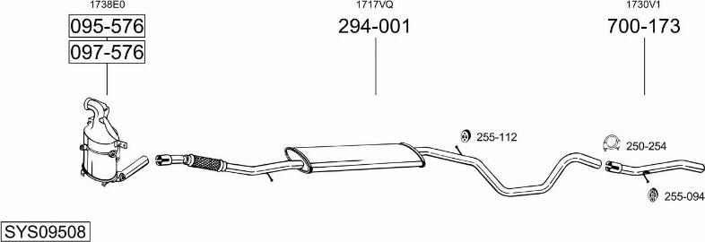 Bosal SYS09508 - Система выпуска ОГ autosila-amz.com