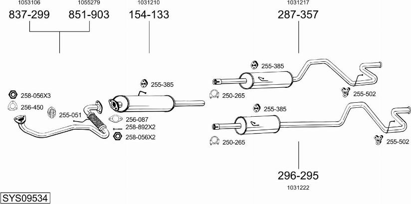 Bosal SYS09534 - Система выпуска ОГ autosila-amz.com