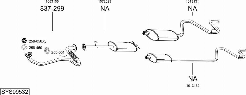 Bosal SYS09532 - Система выпуска ОГ autosila-amz.com