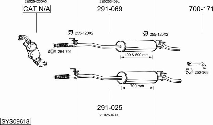 Bosal SYS09618 - Система выпуска ОГ autosila-amz.com