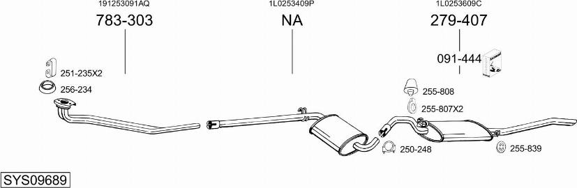 Bosal SYS09689 - Система выпуска ОГ autosila-amz.com