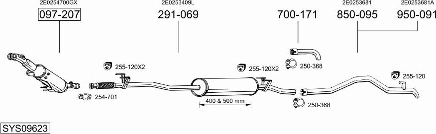 Bosal SYS09623 - Система выпуска ОГ autosila-amz.com