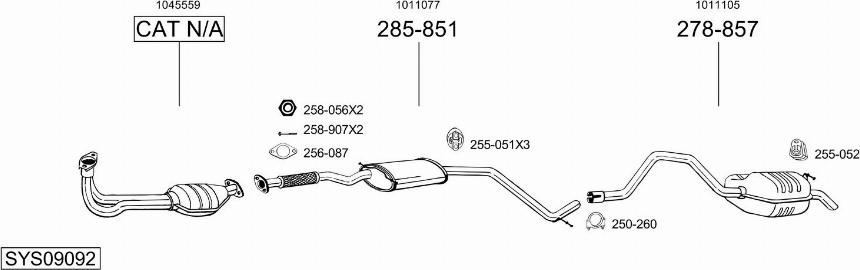 Bosal SYS09092 - Система выпуска ОГ autosila-amz.com