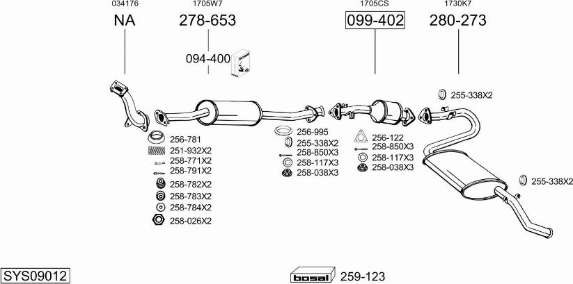 Bosal SYS09012 - Система выпуска ОГ autosila-amz.com