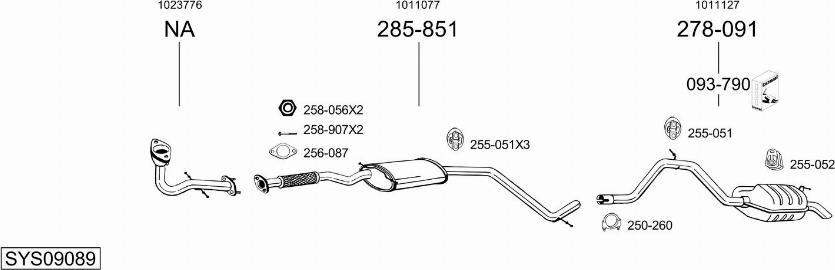 Bosal SYS09089 - Система выпуска ОГ autosila-amz.com