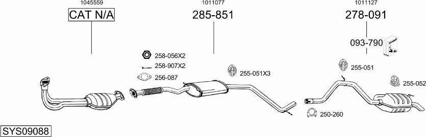 Bosal SYS09088 - Система выпуска ОГ autosila-amz.com