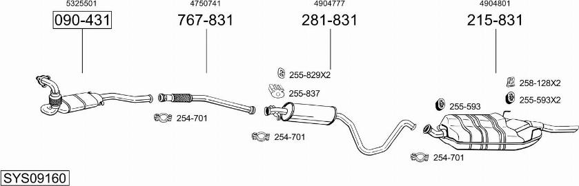 Bosal SYS09160 - Система выпуска ОГ autosila-amz.com