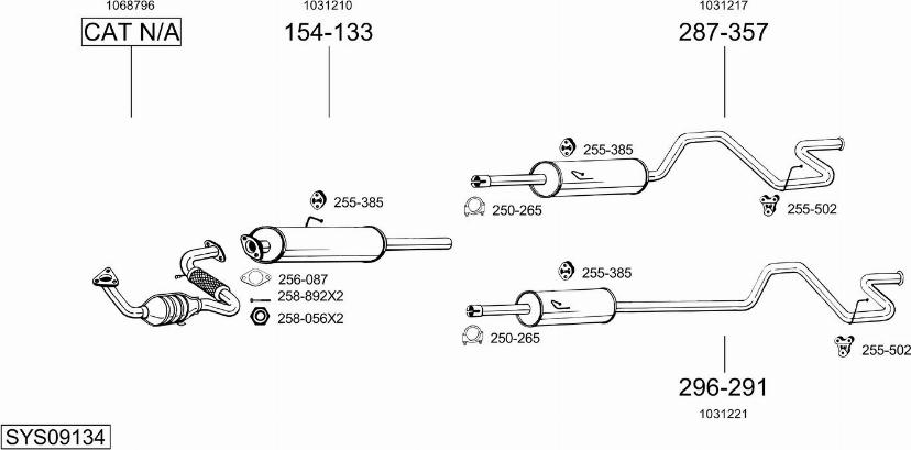 Bosal SYS09134 - Система выпуска ОГ autosila-amz.com