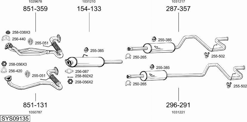 Bosal SYS09135 - Система выпуска ОГ autosila-amz.com