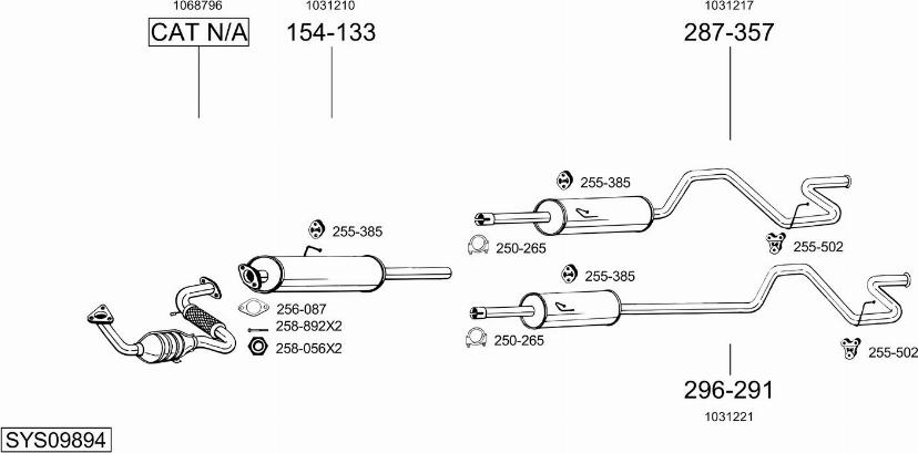 Bosal SYS09894 - Система выпуска ОГ autosila-amz.com