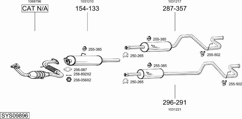 Bosal SYS09896 - Система выпуска ОГ autosila-amz.com