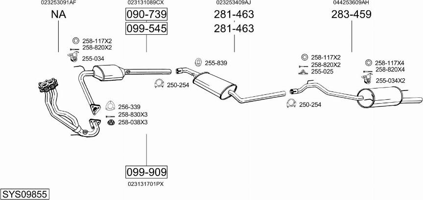 Bosal SYS09855 - Система выпуска ОГ autosila-amz.com