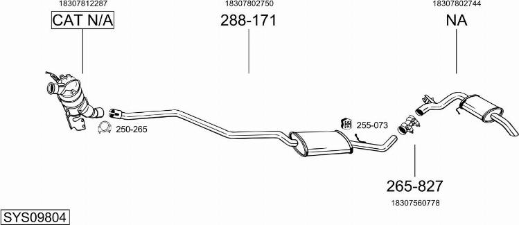 Bosal SYS09804 - Система выпуска ОГ autosila-amz.com