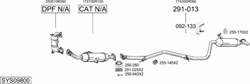 Bosal SYS09800 - Система выпуска ОГ autosila-amz.com