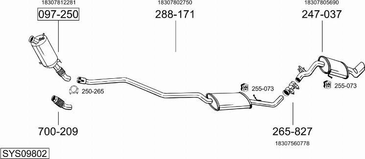 Bosal SYS09802 - Система выпуска ОГ autosila-amz.com