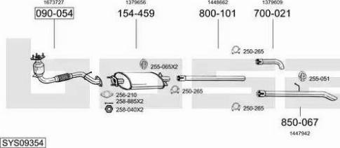 Bosal SYS09354 - Система выпуска ОГ autosila-amz.com