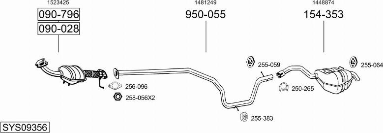 Bosal SYS09356 - Система выпуска ОГ autosila-amz.com