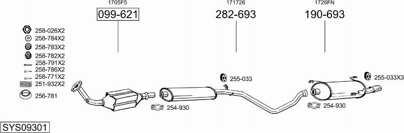 Bosal SYS09301 - Система выпуска ОГ autosila-amz.com