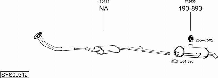 Bosal SYS09312 - Система выпуска ОГ autosila-amz.com