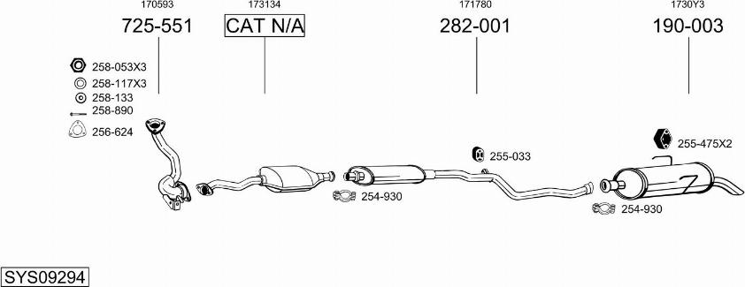 Bosal SYS09294 - Система выпуска ОГ autosila-amz.com