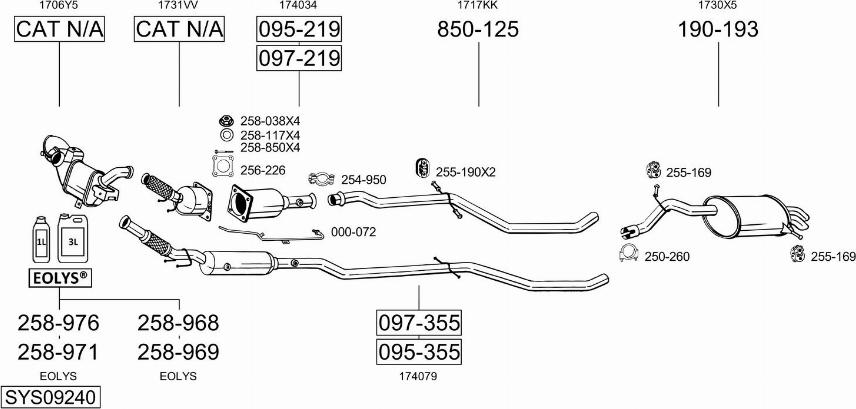 Bosal SYS09240 - Система выпуска ОГ autosila-amz.com