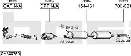 Bosal SYS09750 - Система выпуска ОГ autosila-amz.com