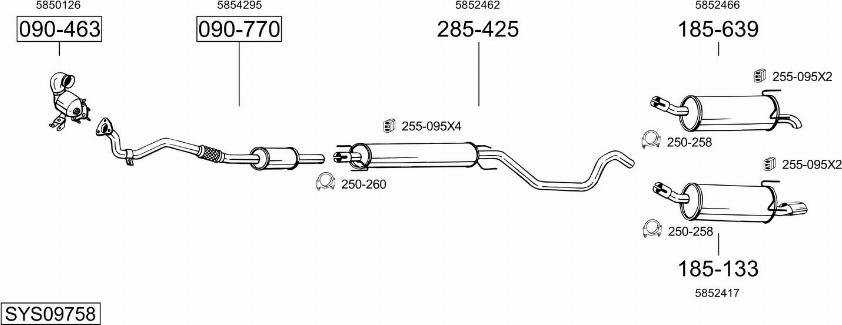 Bosal SYS09758 - Система выпуска ОГ autosila-amz.com