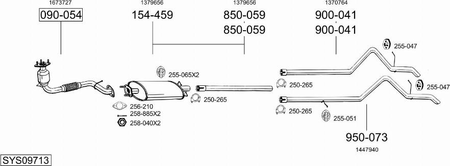 Bosal SYS09713 - Система выпуска ОГ autosila-amz.com