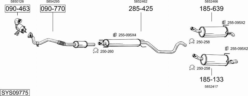 Bosal SYS09775 - Система выпуска ОГ autosila-amz.com