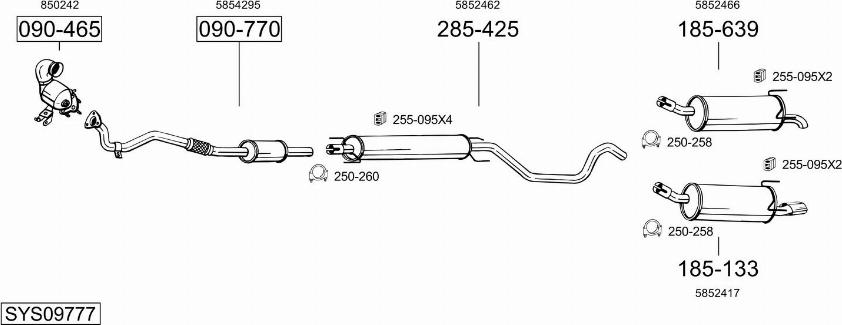 Bosal SYS09777 - Система выпуска ОГ autosila-amz.com