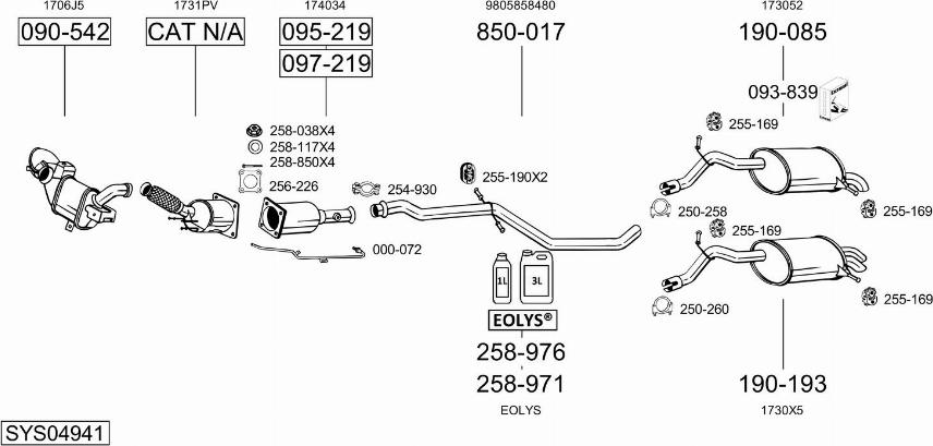 Bosal SYS04941 - Система выпуска ОГ autosila-amz.com