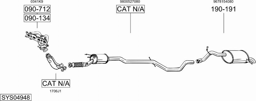 Bosal SYS04948 - Система выпуска ОГ autosila-amz.com