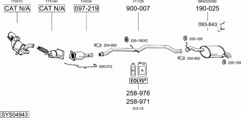 Bosal SYS04943 - Система выпуска ОГ autosila-amz.com