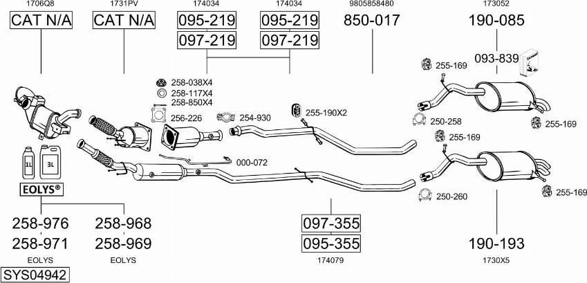 Bosal SYS04942 - Система выпуска ОГ autosila-amz.com